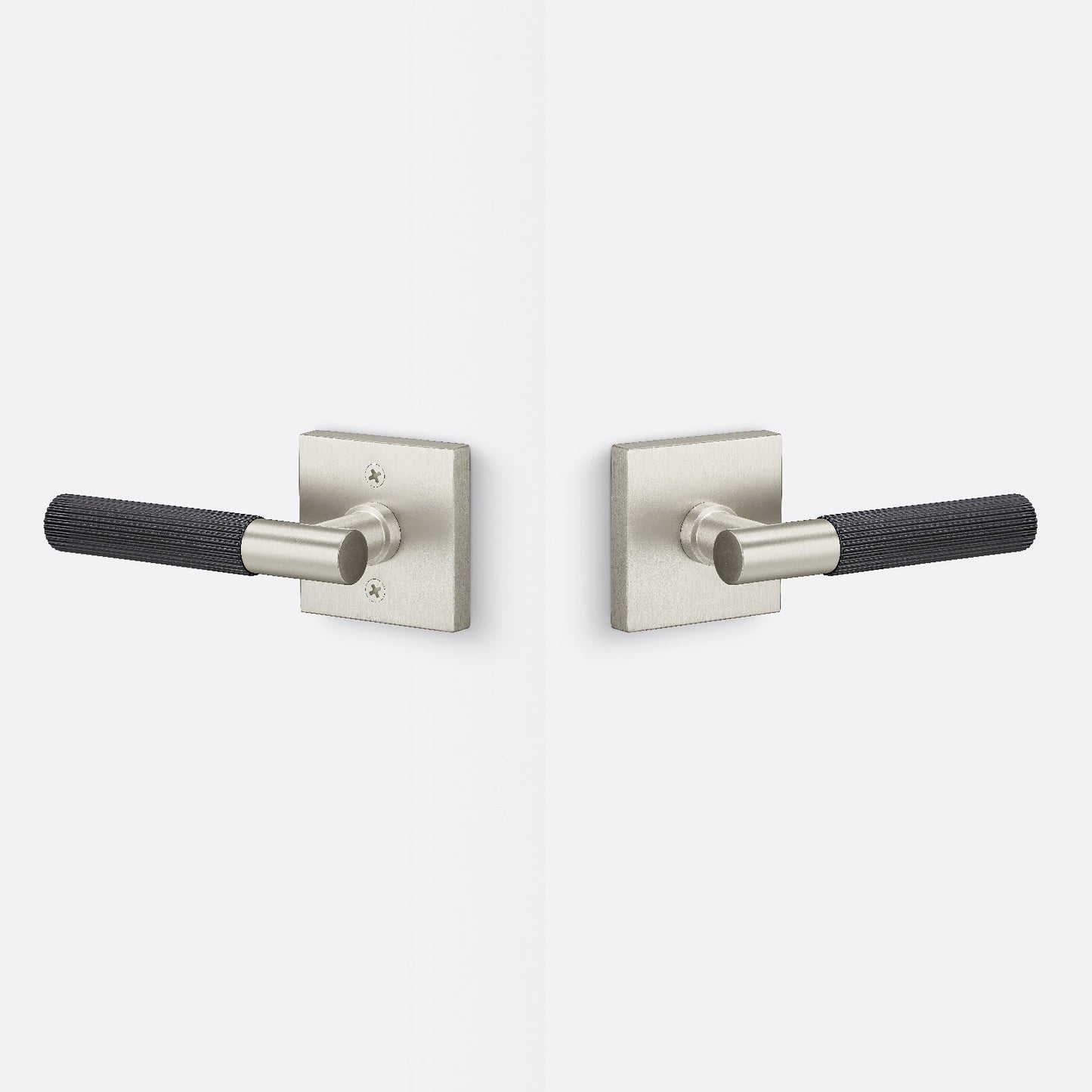 Sure-Loc AP101-SQ-GRIP-SKN Straight Knurled Grip Passage Door Lever with Aspra Square Rosette