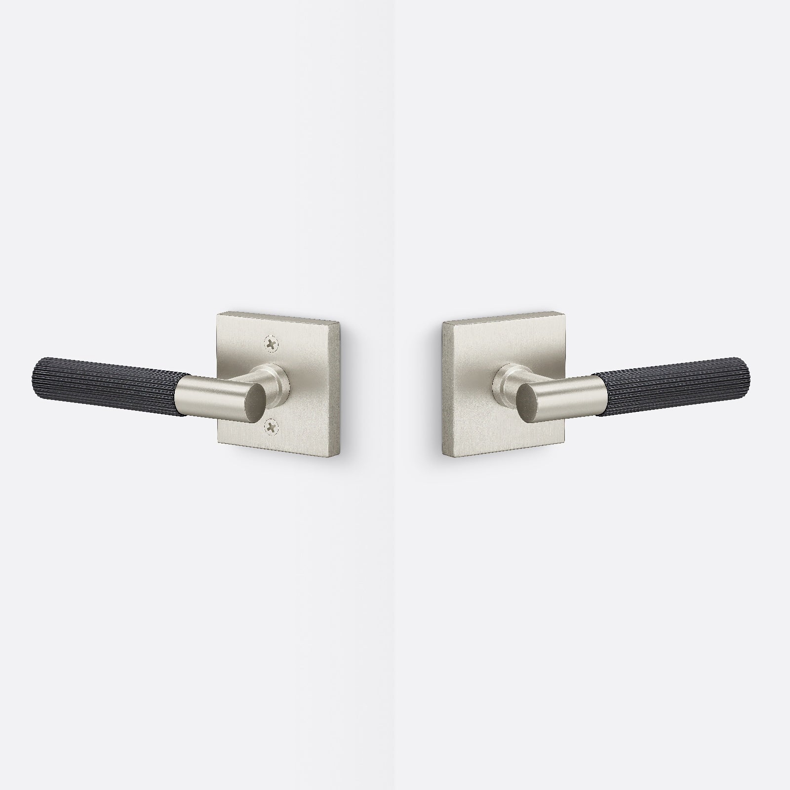 Sure-Loc AP101-SQ-GRIP-SKN Straight Knurled Grip Passage Door Lever with Aspra Square Rosette