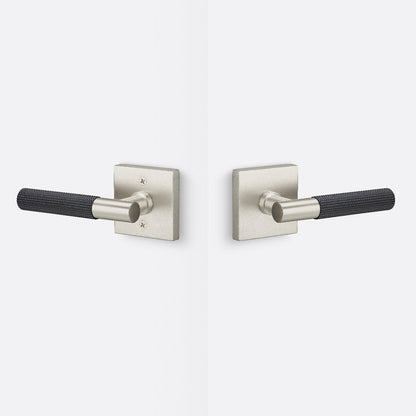 Sure-Loc AP101-SQ-GRIP-SKN Straight Knurled Grip Passage Door Lever with Aspra Square Rosette