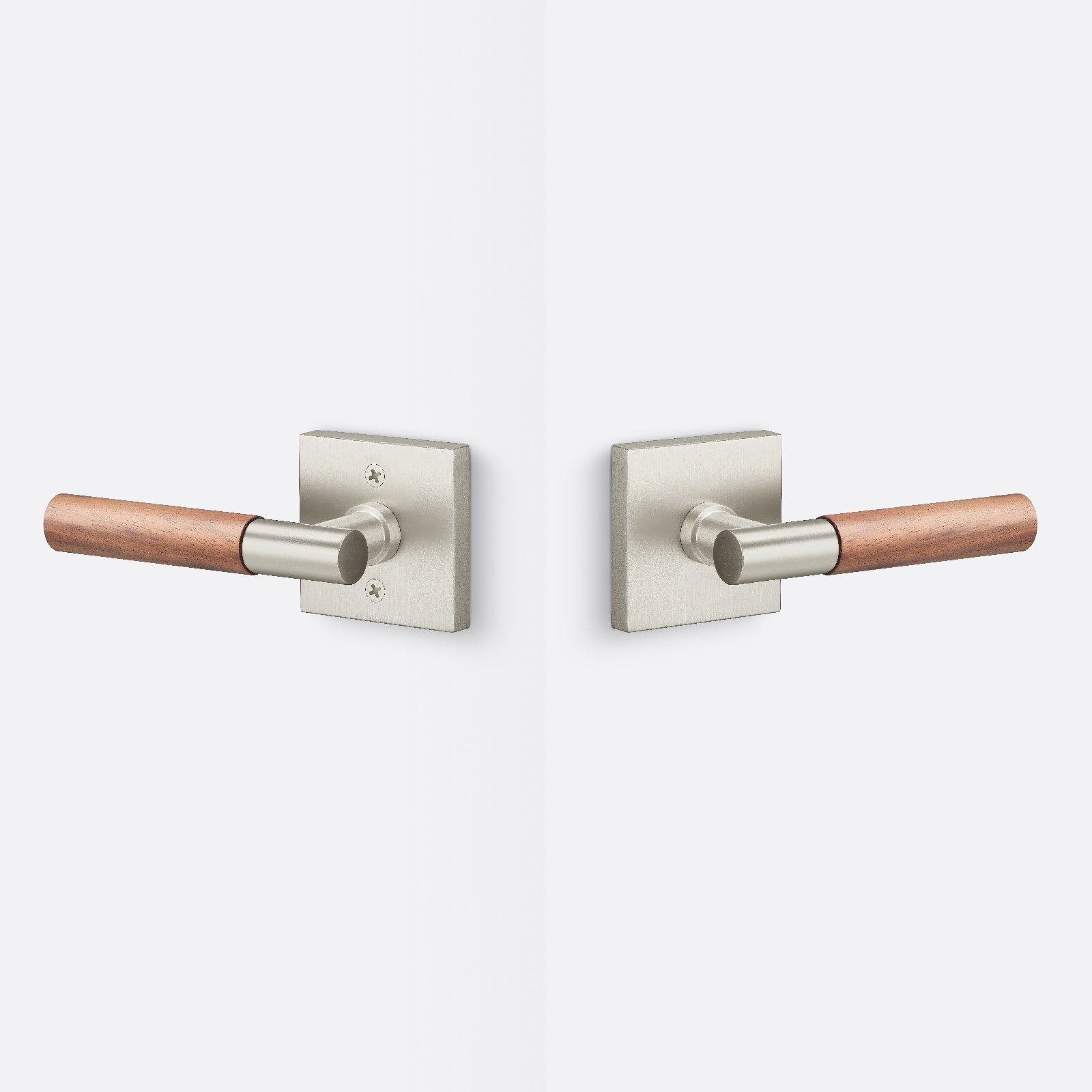Sure-Loc AP101-SQ-GRIP-WN Walnut Grip Passage Door Lever with Aspra Square Rosette
