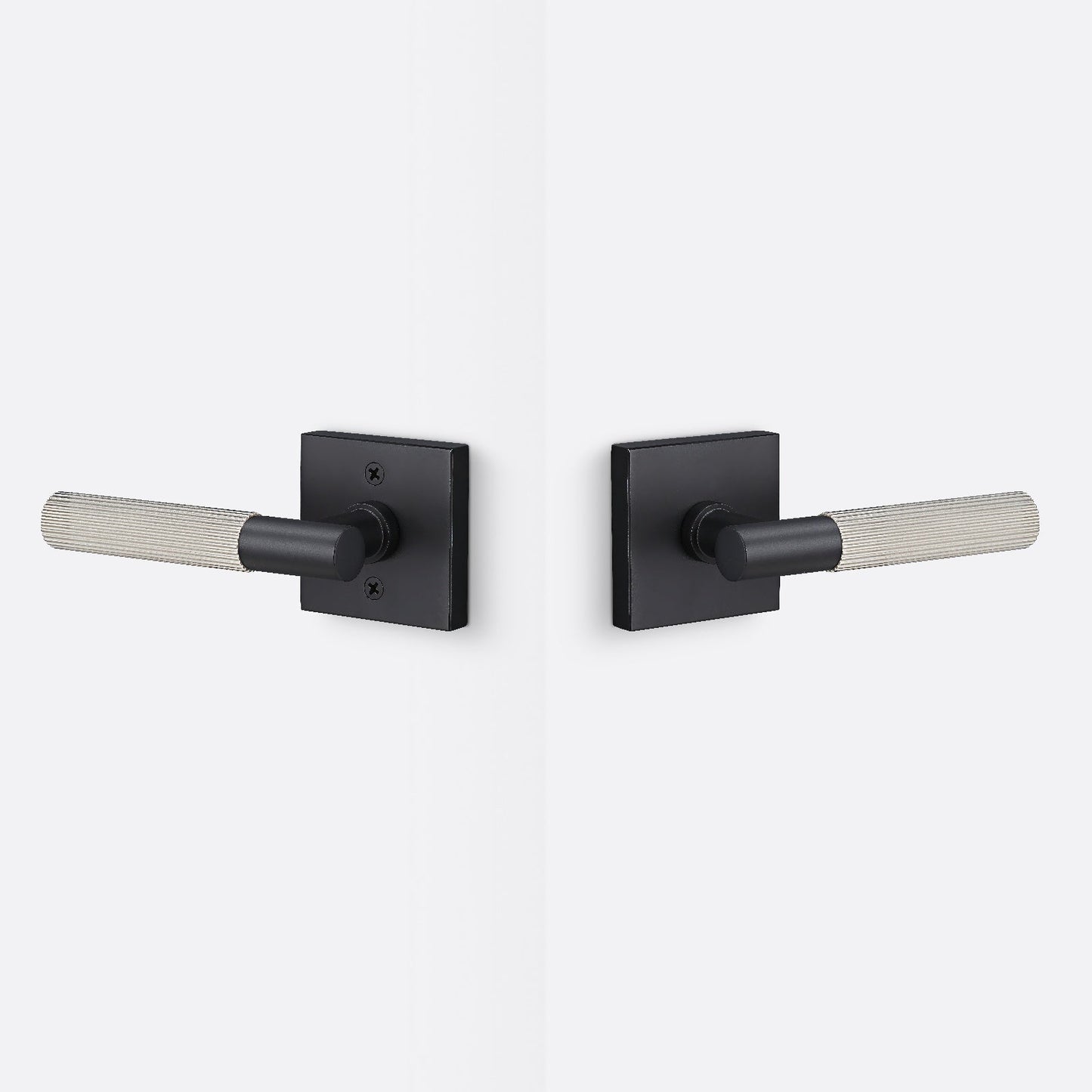 Sure-Loc AP101-SQ-GRIP-SKN Straight Knurled Grip Passage Door Lever with Aspra Square Rosette