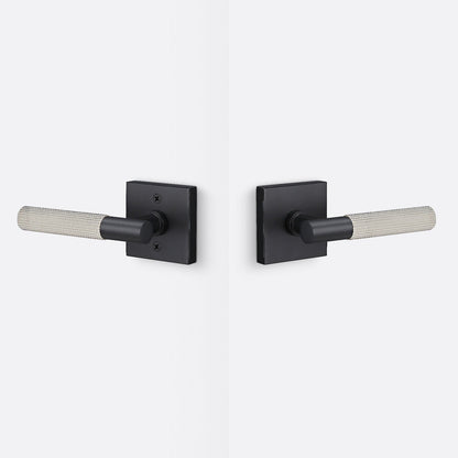 Sure-Loc AP101-SQ-GRIP-SKN Straight Knurled Grip Passage Door Lever with Aspra Square Rosette