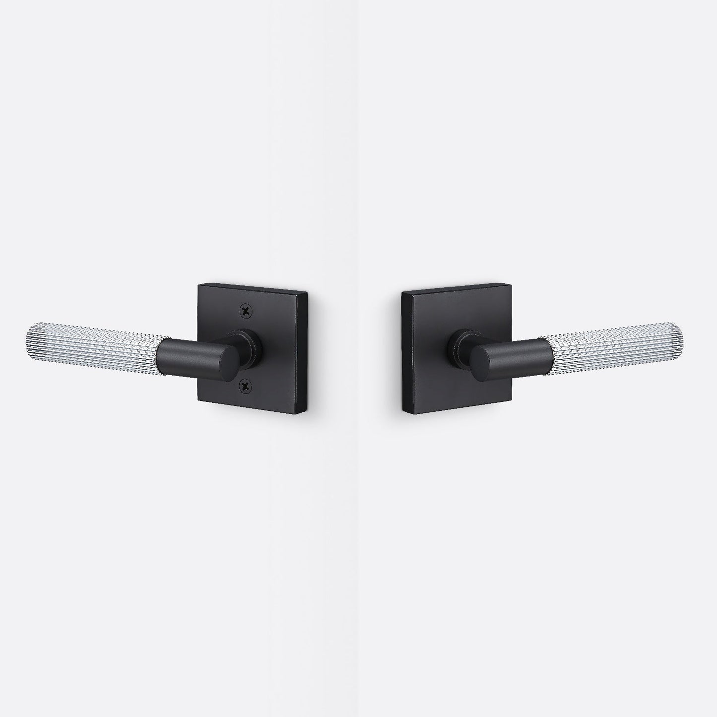 Sure-Loc AP101-SQ-GRIP-SKN Straight Knurled Grip Passage Door Lever with Aspra Square Rosette