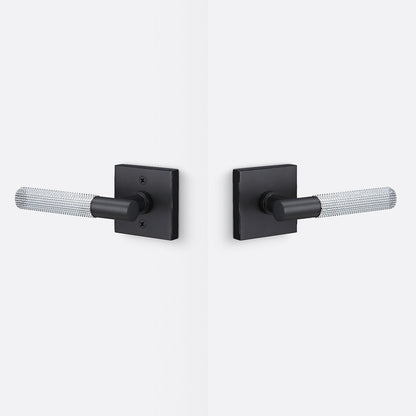Sure-Loc AP101-SQ-GRIP-SKN Straight Knurled Grip Passage Door Lever with Aspra Square Rosette