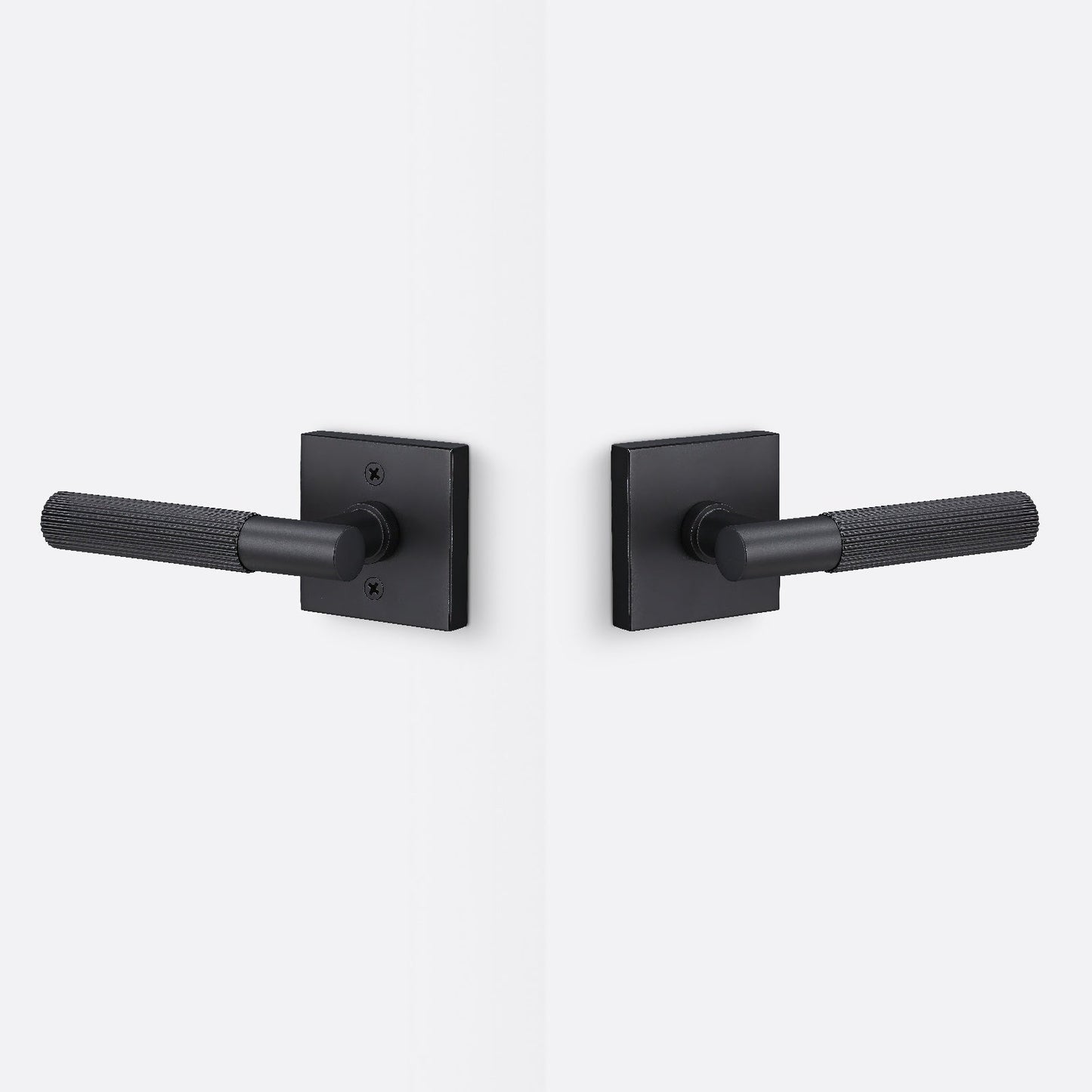 Sure-Loc AP101-SQ-GRIP-SKN Straight Knurled Grip Passage Door Lever with Aspra Square Rosette