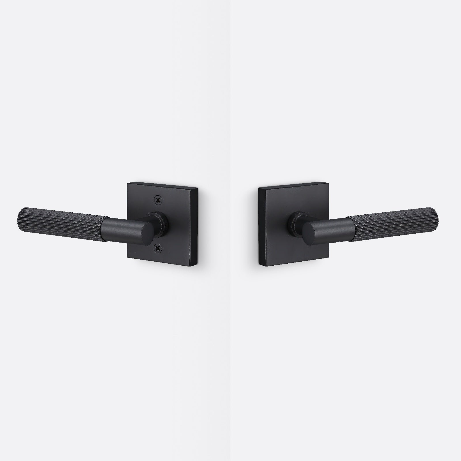 Sure-Loc AP101-SQ-GRIP-SKN Straight Knurled Grip Passage Door Lever with Aspra Square Rosette