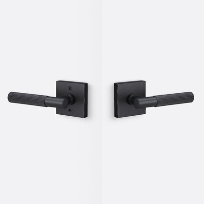 Sure-Loc AP101-SQ-GRIP-SKN Straight Knurled Grip Passage Door Lever with Aspra Square Rosette