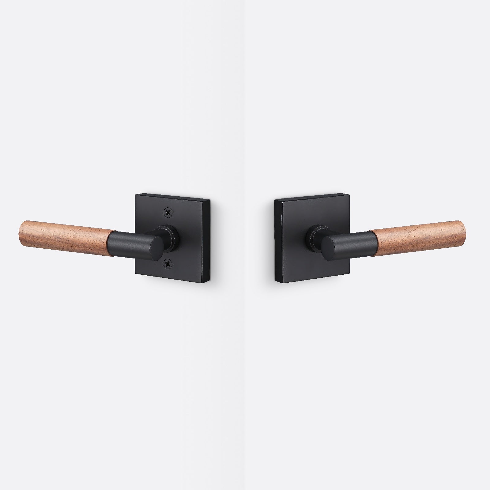 Sure-Loc AP101-SQ-GRIP-WN Walnut Grip Passage Door Lever with Aspra Square Rosette