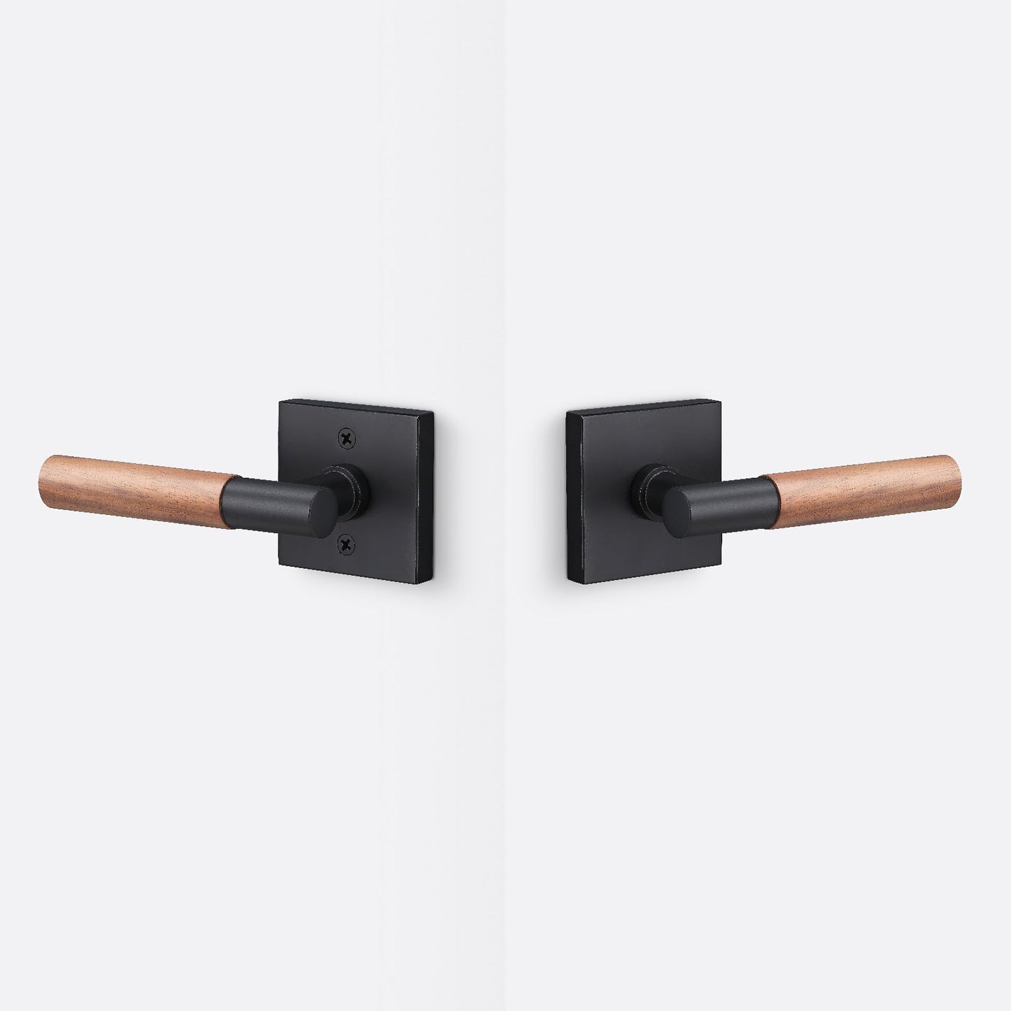 Sure-Loc AP101-SQ-GRIP-WN Walnut Grip Passage Door Lever with Aspra Square Rosette