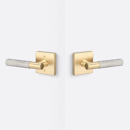 Sure-Loc AP101-SQ-GRIP-KN Knurled Grip Passage Door Lever with Aspra Square Rosette