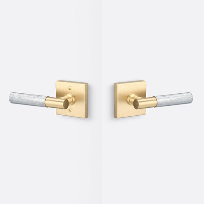 Sure-Loc AP101-SQ-GRIP-KN Knurled Grip Passage Door Lever with Aspra Square Rosette