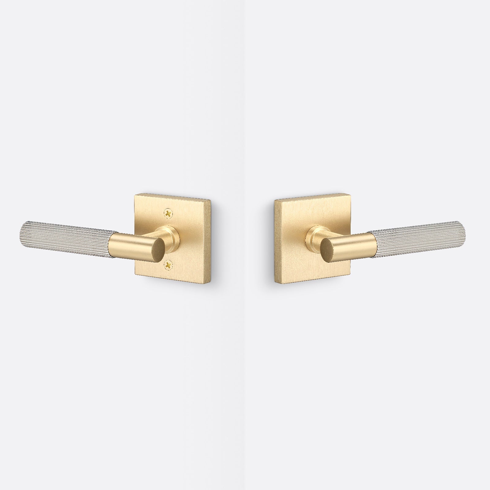 Sure-Loc AP101-SQ-GRIP-SKN Straight Knurled Grip Passage Door Lever with Aspra Square Rosette