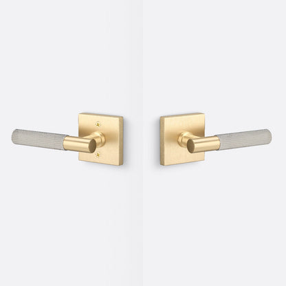 Sure-Loc AP101-SQ-GRIP-SKN Straight Knurled Grip Passage Door Lever with Aspra Square Rosette