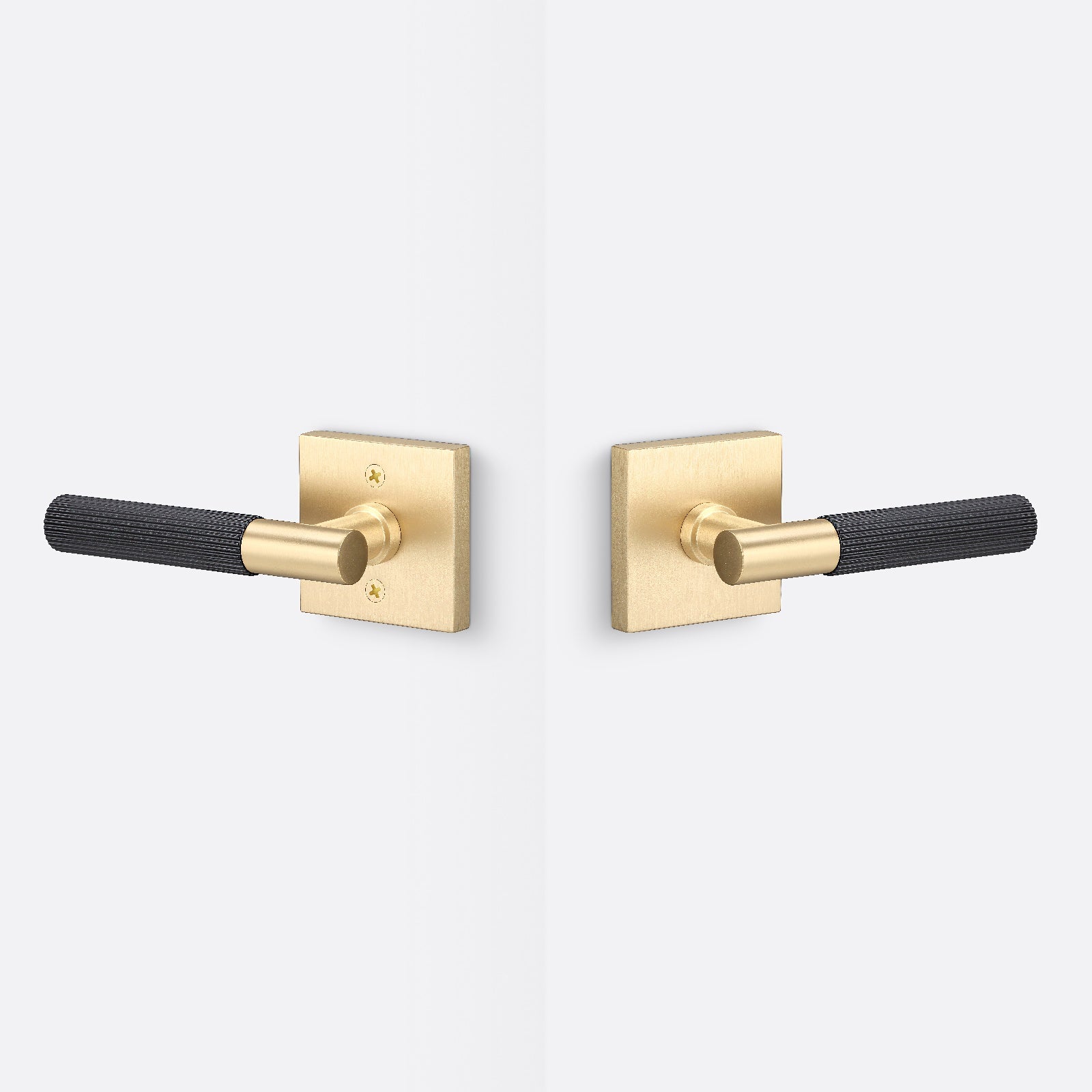 Sure-Loc AP101-SQ-GRIP-SKN Straight Knurled Grip Passage Door Lever with Aspra Square Rosette