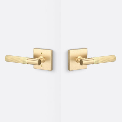 Sure-Loc AP101-SQ-GRIP-SKN Straight Knurled Grip Passage Door Lever with Aspra Square Rosette
