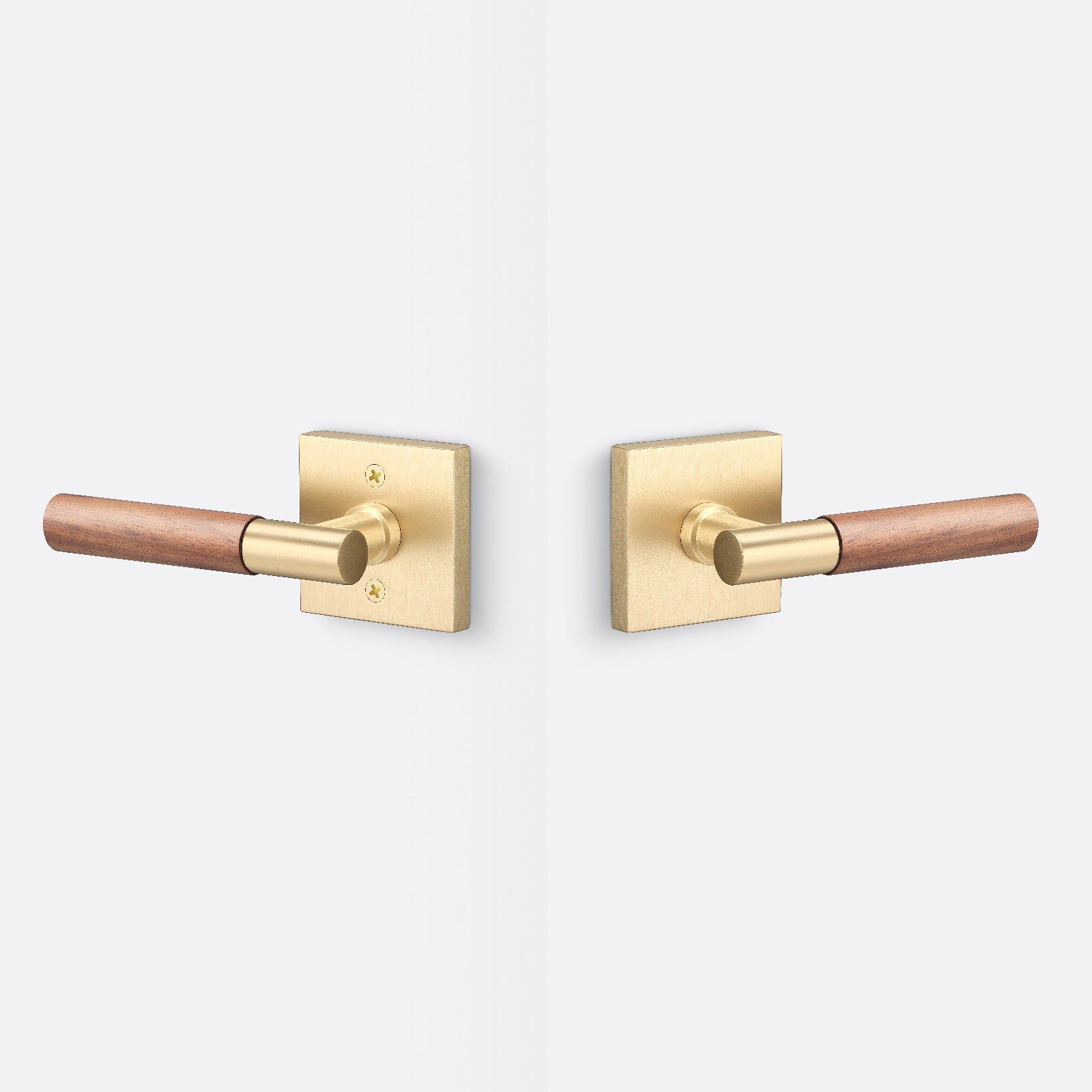 Sure-Loc AP101-SQ-GRIP-WN Walnut Grip Passage Door Lever with Aspra Square Rosette