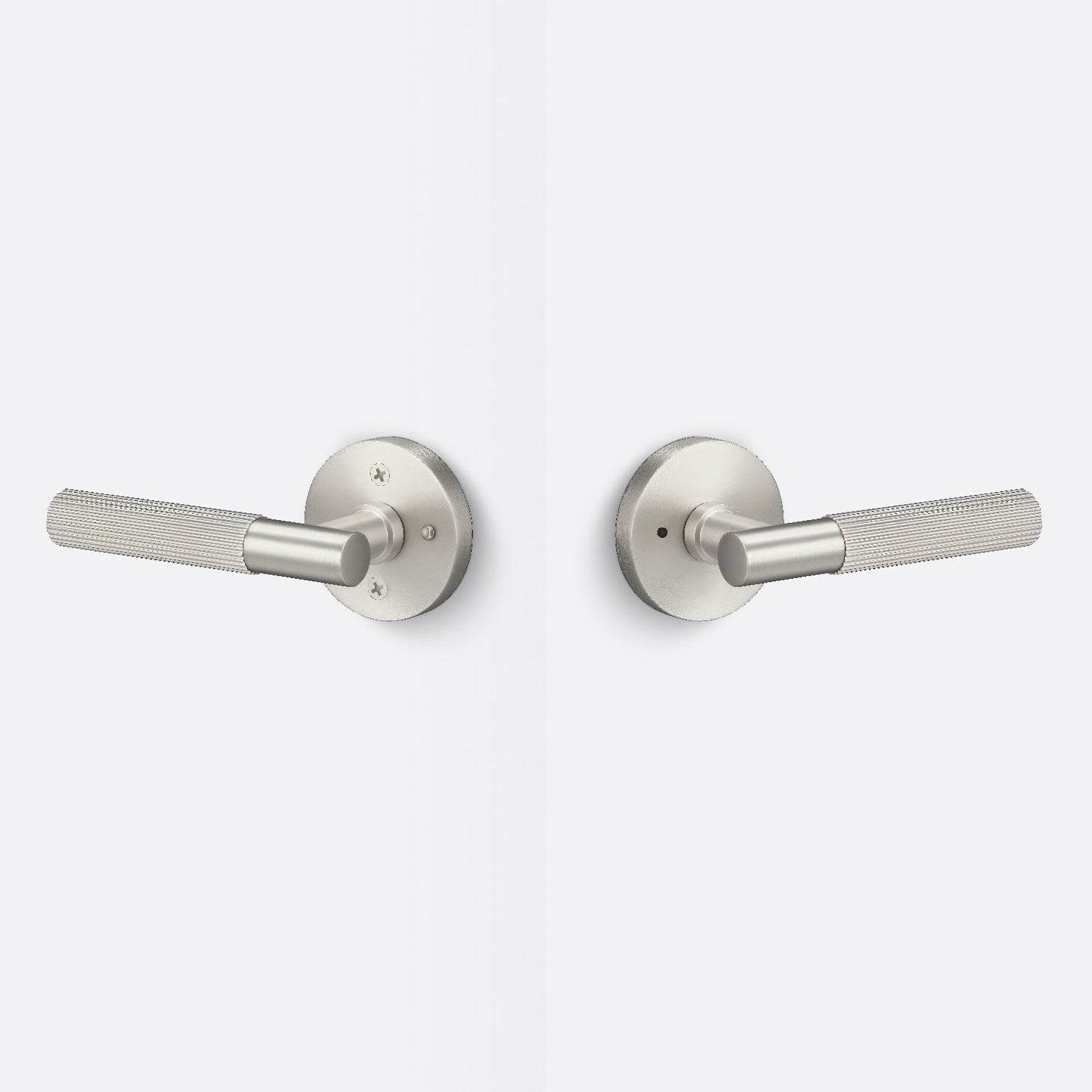 Sure-Loc AP102-RD-GRIP-SKN Straight Knurled Grip Privacy Door Lever with Aspra Round Rosette