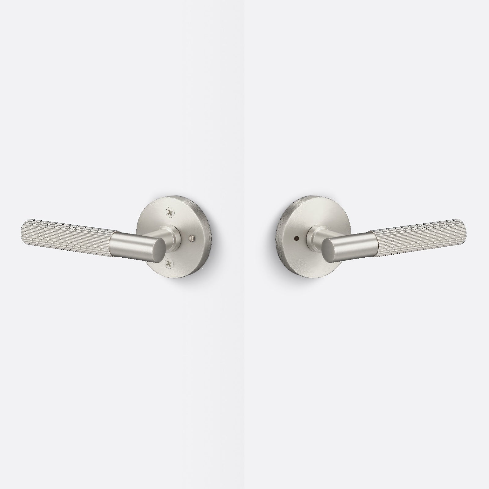 Sure-Loc AP102-RD-GRIP-SKN Straight Knurled Grip Privacy Door Lever with Aspra Round Rosette