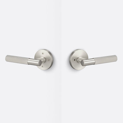 Sure-Loc AP102-RD-GRIP-SKN Straight Knurled Grip Privacy Door Lever with Aspra Round Rosette