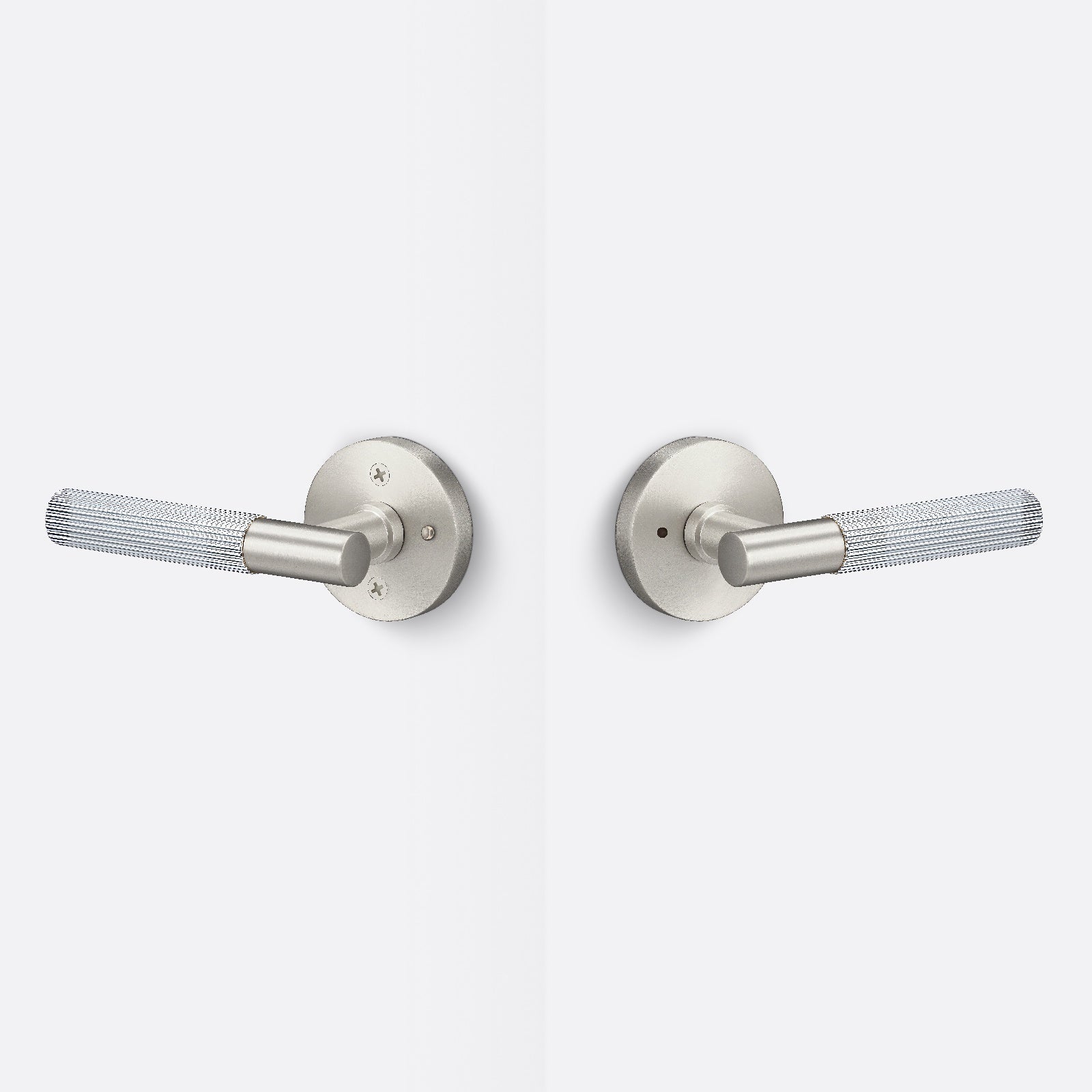 Sure-Loc AP102-RD-GRIP-SKN Straight Knurled Grip Privacy Door Lever with Aspra Round Rosette