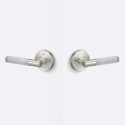 Sure-Loc AP102-RD-GRIP-SKN Straight Knurled Grip Privacy Door Lever with Aspra Round Rosette