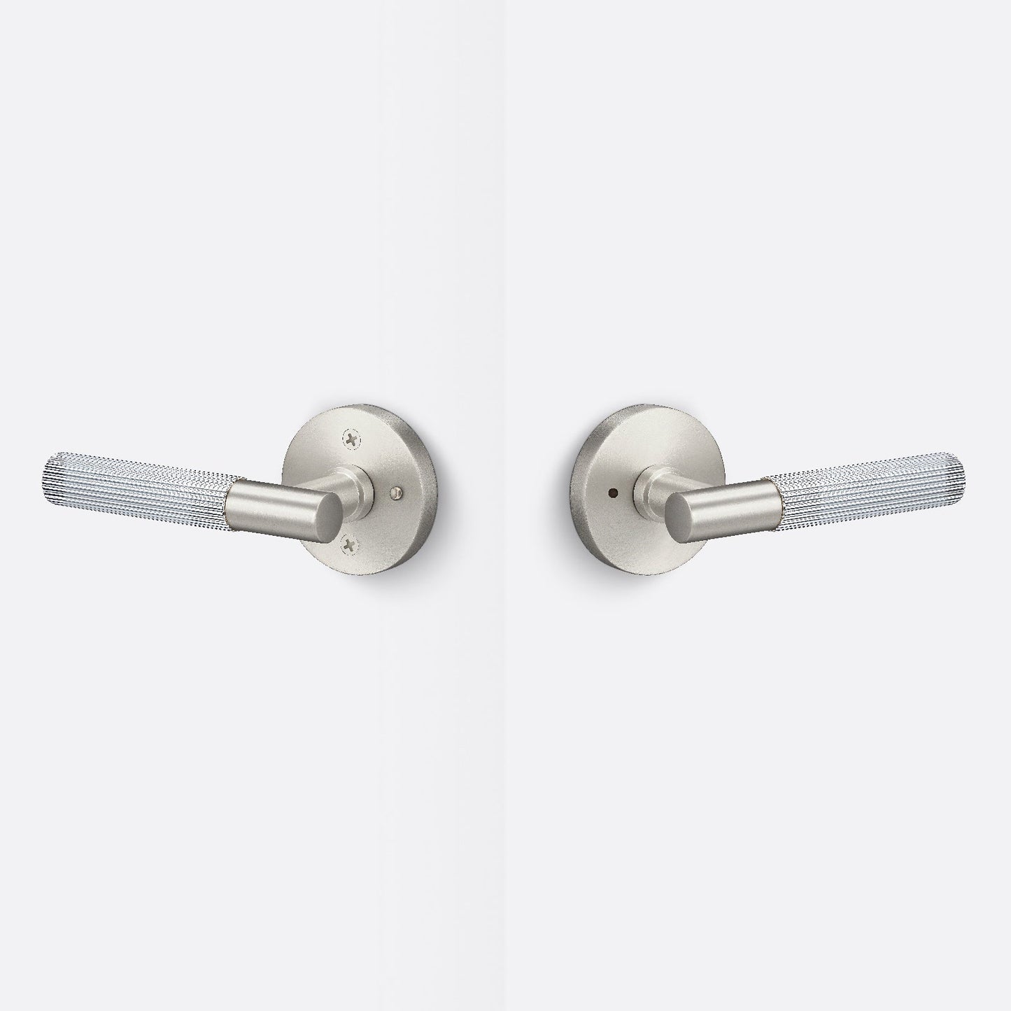 Sure-Loc AP102-RD-GRIP-SKN Straight Knurled Grip Privacy Door Lever with Aspra Round Rosette