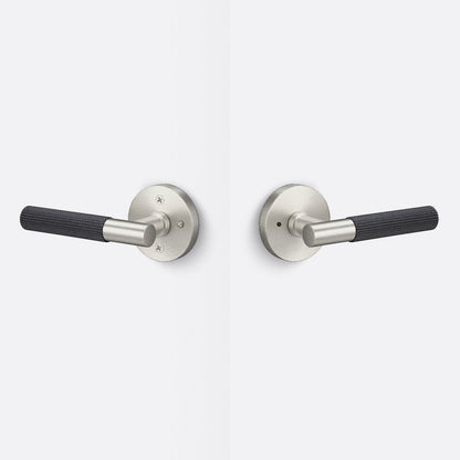 Sure-Loc AP102-RD-GRIP-SKN Straight Knurled Grip Privacy Door Lever with Aspra Round Rosette
