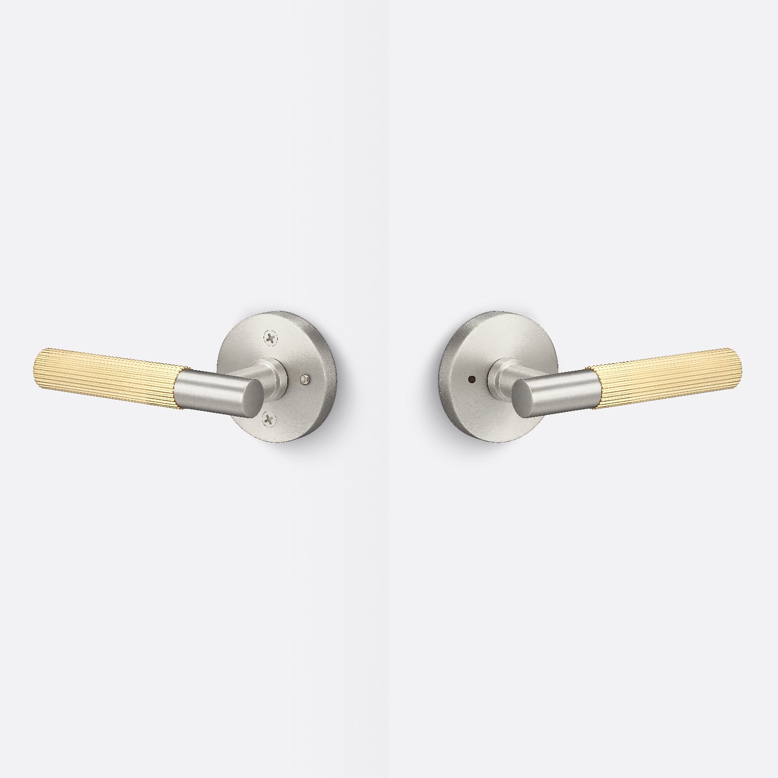Sure-Loc AP102-RD-GRIP-SKN Straight Knurled Grip Privacy Door Lever with Aspra Round Rosette