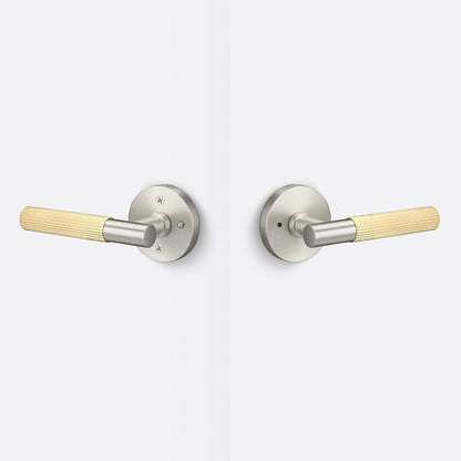 Sure-Loc AP102-RD-GRIP-SKN Straight Knurled Grip Privacy Door Lever with Aspra Round Rosette