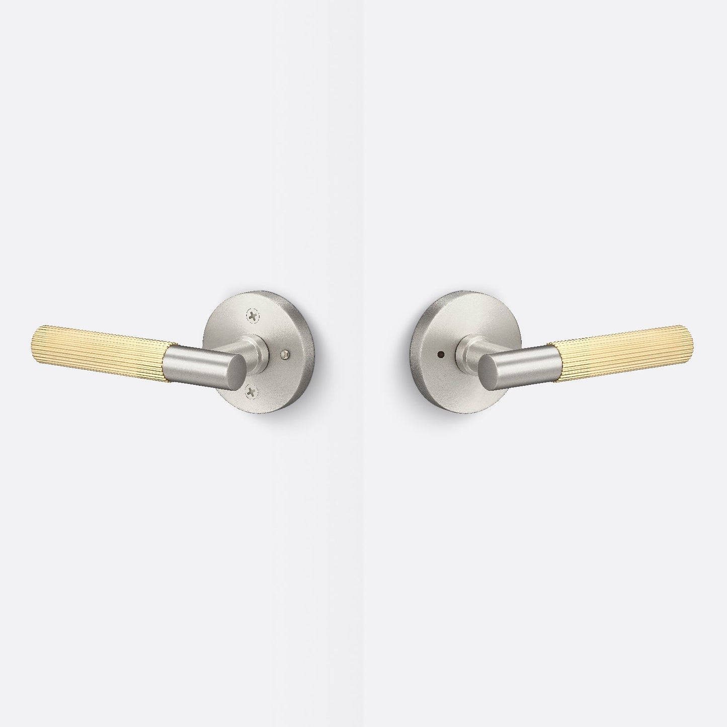 Sure-Loc AP102-RD-GRIP-SKN Straight Knurled Grip Privacy Door Lever with Aspra Round Rosette