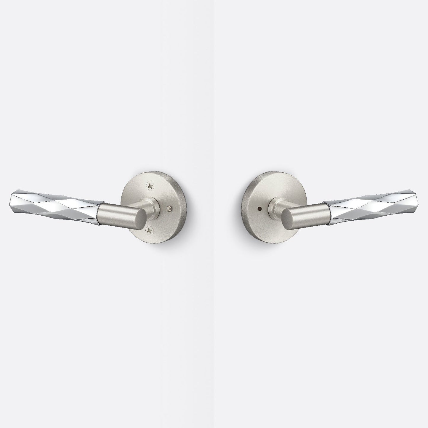 Sure-Loc AP102-RD-GRIP-VT Vertex Grip Privacy Door Lever with Aspra Round Rosette