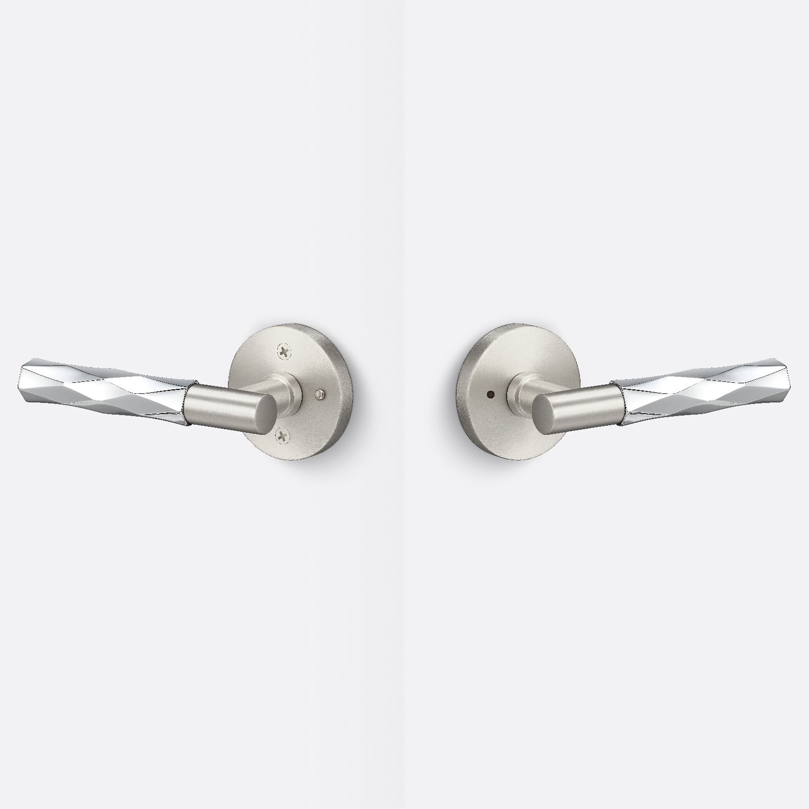 Sure-Loc AP102-RD-GRIP-VT Vertex Grip Privacy Door Lever with Aspra Round Rosette