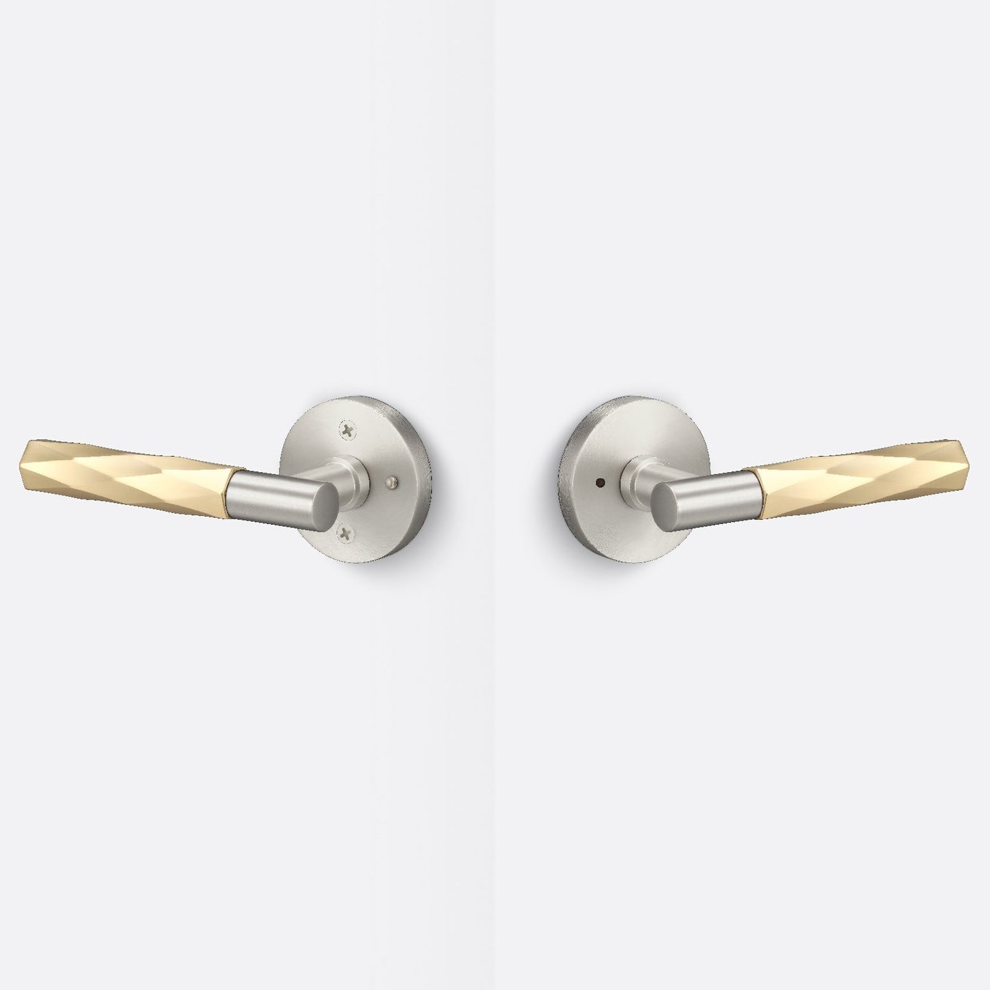 Sure-Loc AP102-RD-GRIP-VT Vertex Grip Privacy Door Lever with Aspra Round Rosette