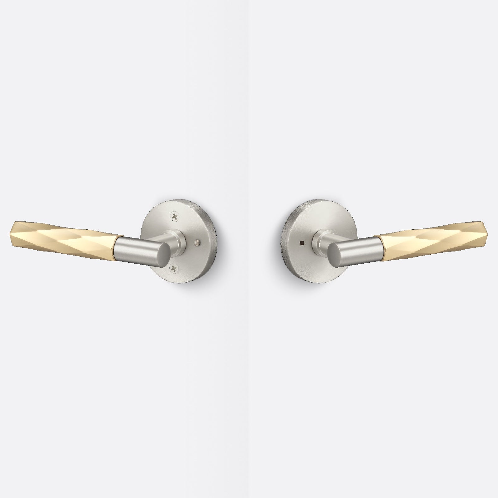 Sure-Loc AP102-RD-GRIP-VT Vertex Grip Privacy Door Lever with Aspra Round Rosette