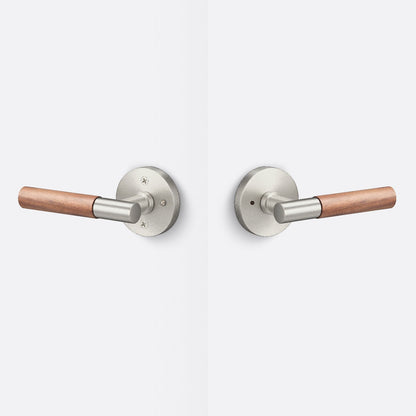 Sure-Loc AP102-RD-GRIP-WN Walnut Grip Privacy Door Lever with Aspra Round Rosette