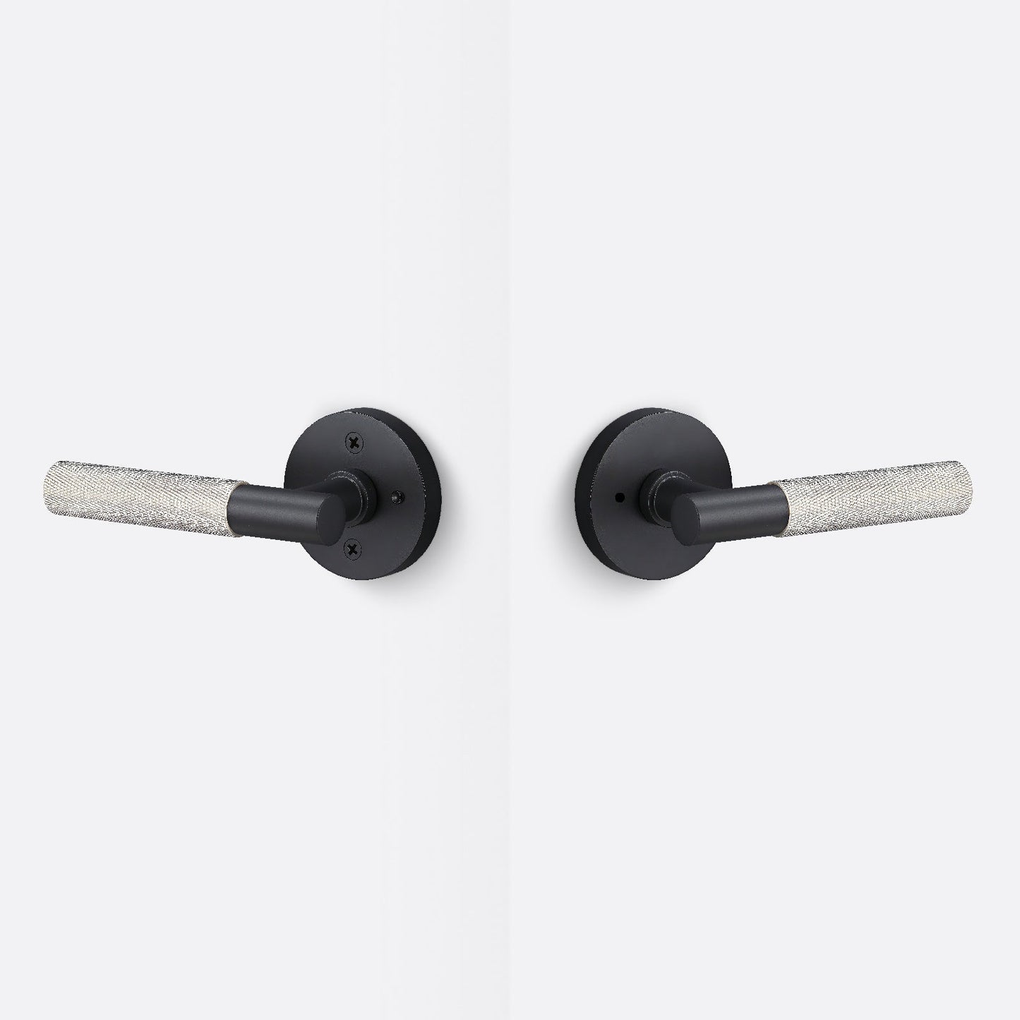 Sure-Loc AP102-RD-GRIP-KN Knurled Grip Privacy Door Lever with Aspra Round Rosette