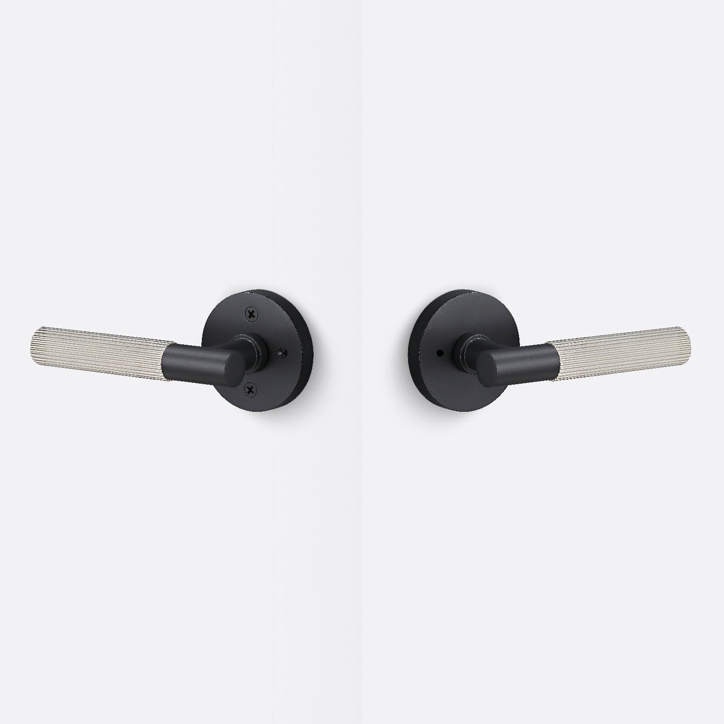 Sure-Loc AP102-RD-GRIP-SKN Straight Knurled Grip Privacy Door Lever with Aspra Round Rosette