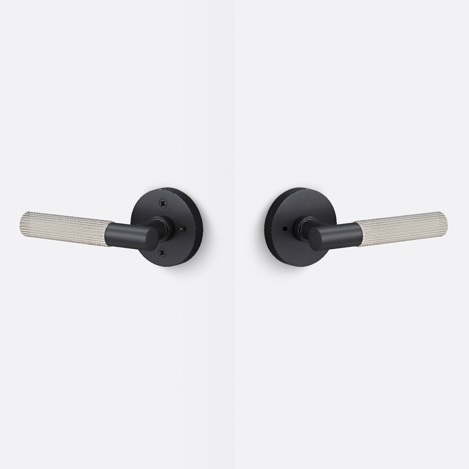 Sure-Loc AP102-RD-GRIP-SKN Straight Knurled Grip Privacy Door Lever with Aspra Round Rosette