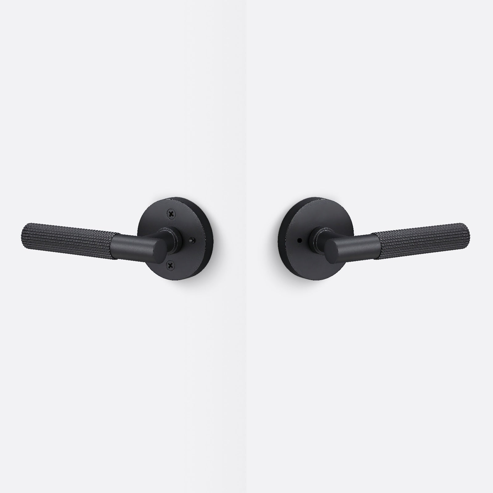 Sure-Loc AP102-RD-GRIP-SKN Straight Knurled Grip Privacy Door Lever with Aspra Round Rosette
