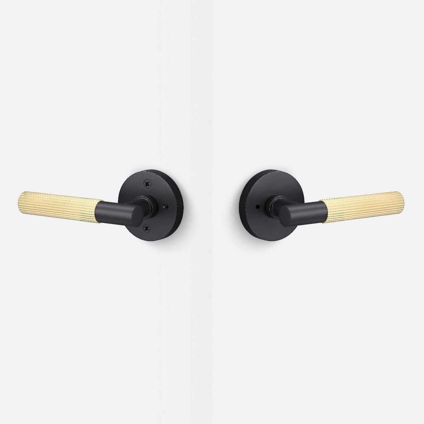 Sure-Loc AP102-RD-GRIP-SKN Straight Knurled Grip Privacy Door Lever with Aspra Round Rosette