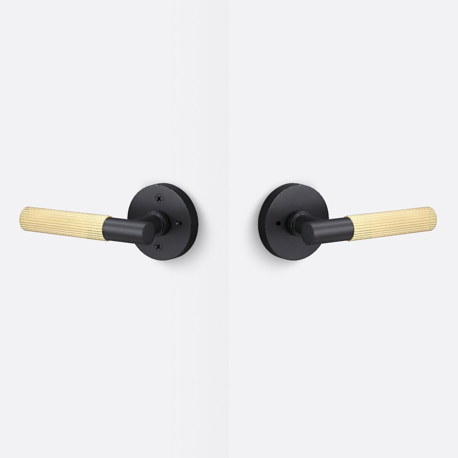 Sure-Loc AP102-RD-GRIP-SKN Straight Knurled Grip Privacy Door Lever with Aspra Round Rosette