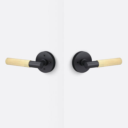 Sure-Loc AP102-RD-GRIP-SKN Straight Knurled Grip Privacy Door Lever with Aspra Round Rosette