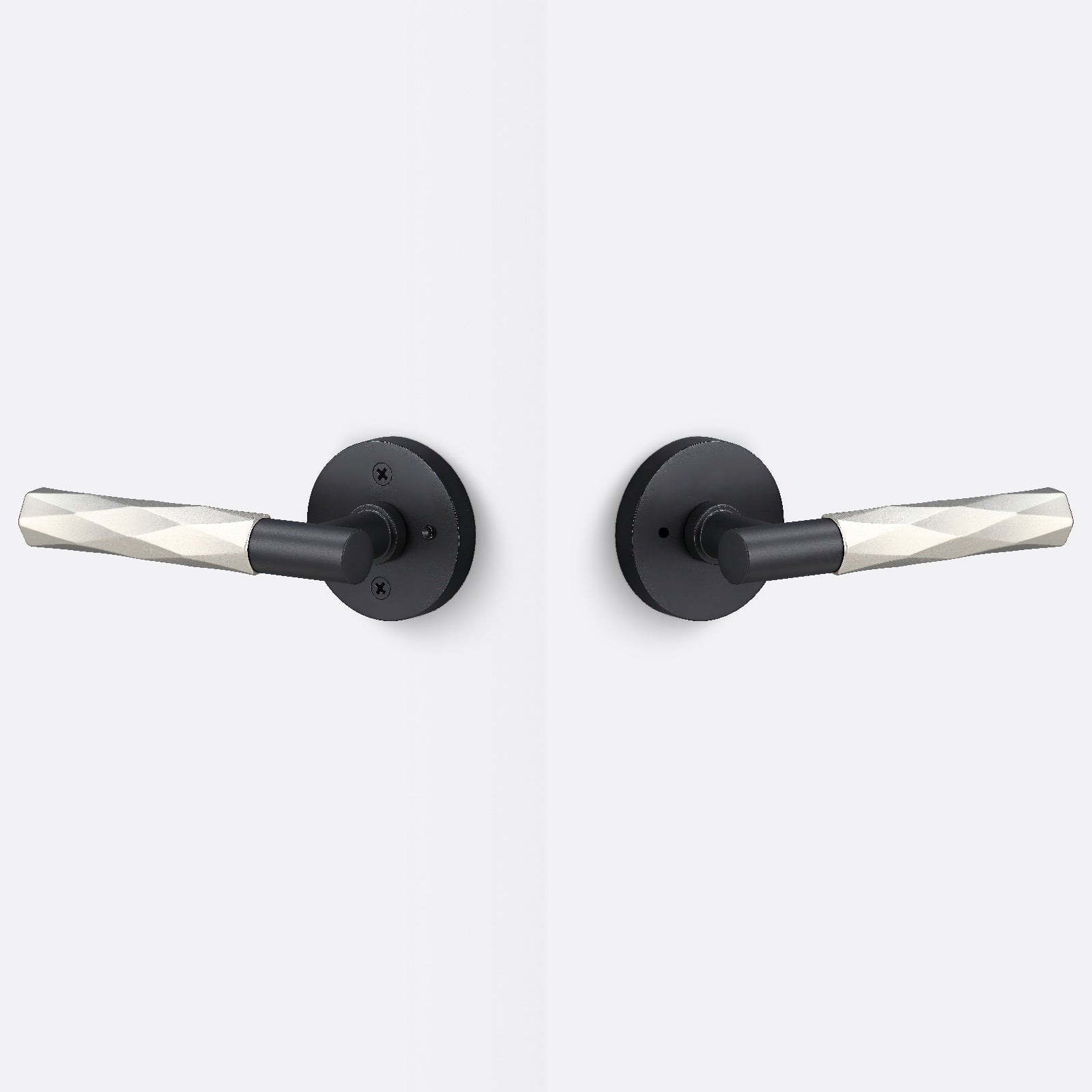 Sure-Loc AP102-RD-GRIP-VT Vertex Grip Privacy Door Lever with Aspra Round Rosette
