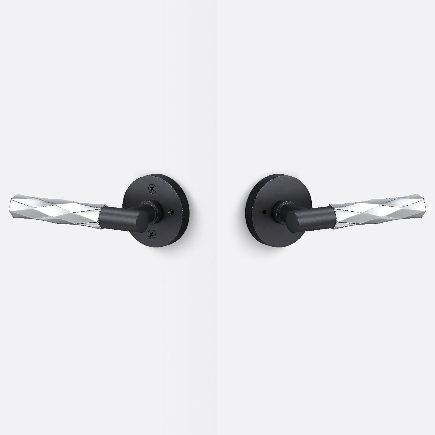 Sure-Loc AP102-RD-GRIP-VT Vertex Grip Privacy Door Lever with Aspra Round Rosette