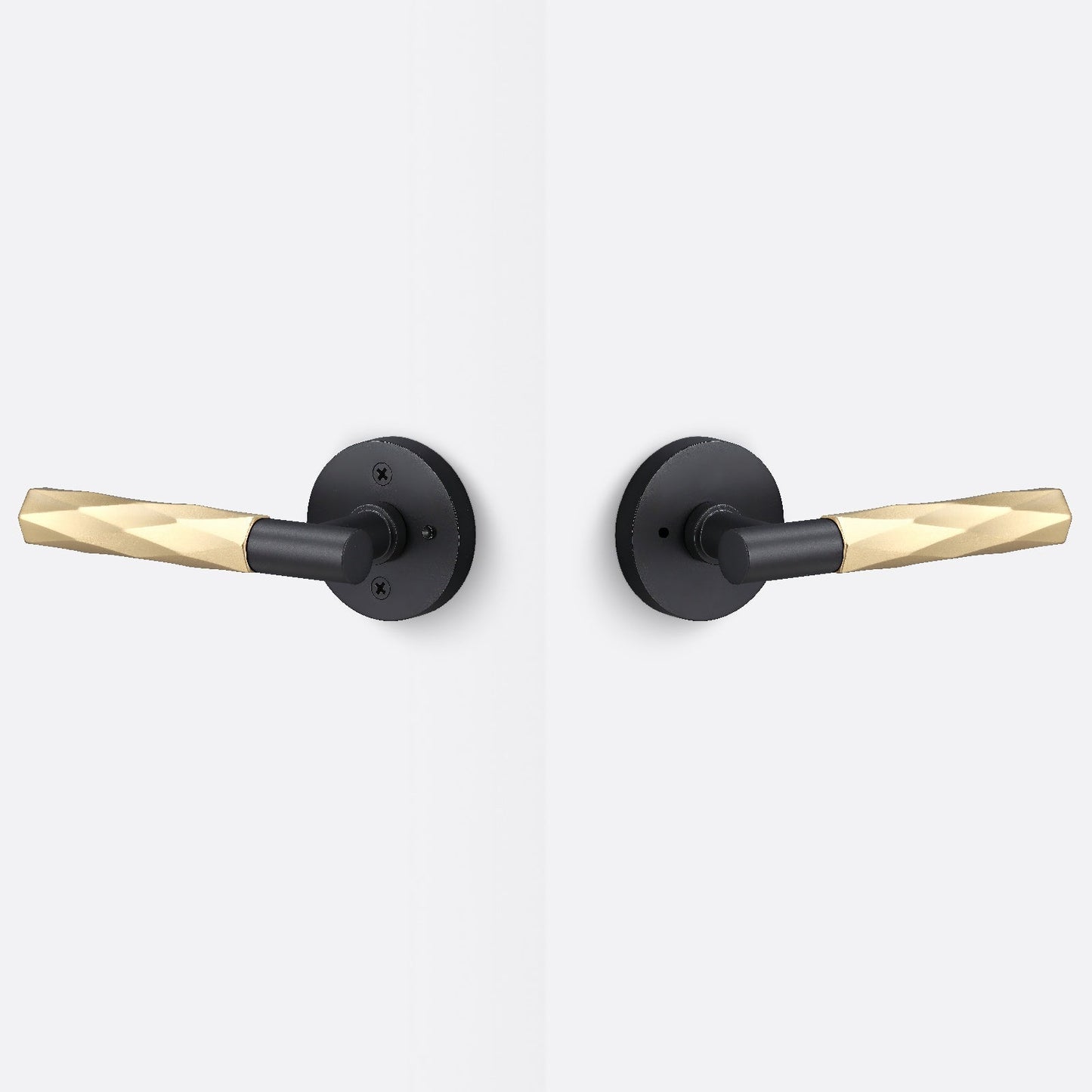 Sure-Loc AP102-RD-GRIP-VT Vertex Grip Privacy Door Lever with Aspra Round Rosette