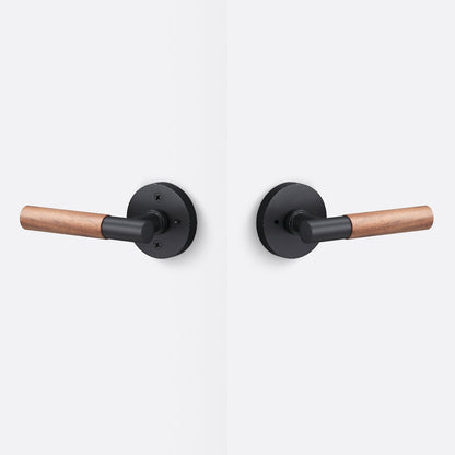 Sure-Loc AP102-RD-GRIP-WN Walnut Grip Privacy Door Lever with Aspra Round Rosette