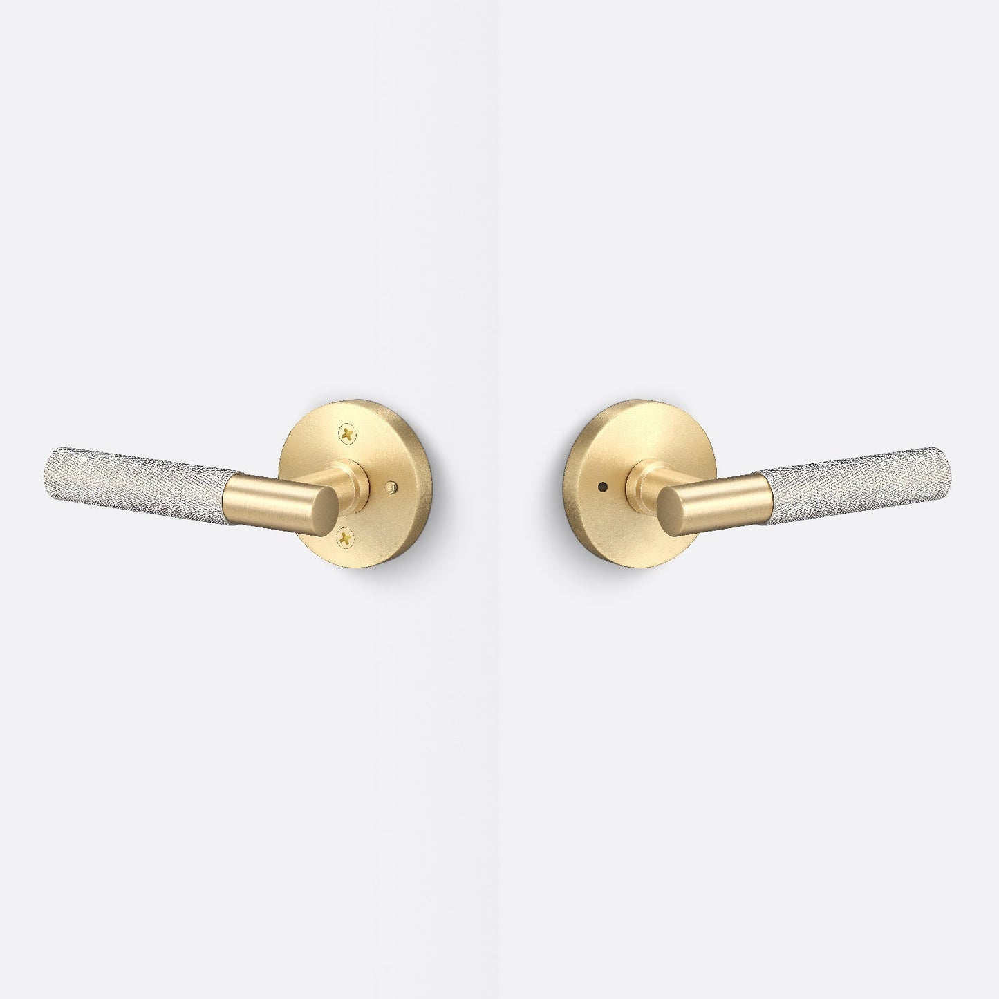 Sure-Loc AP102-RD-GRIP-KN Knurled Grip Privacy Door Lever with Aspra Round Rosette