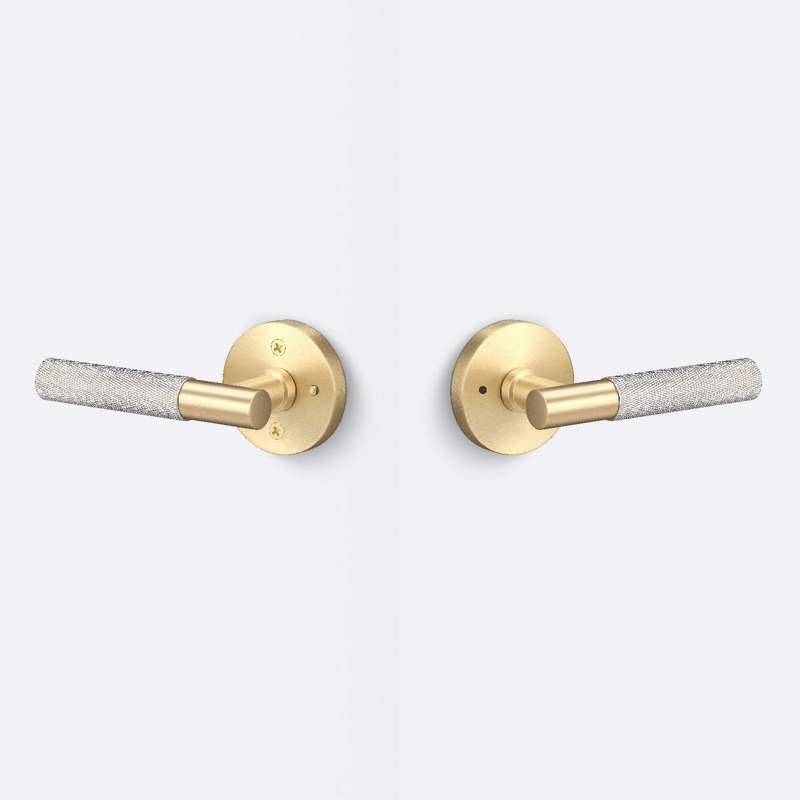 Sure-Loc AP102-RD-GRIP-KN Knurled Grip Privacy Door Lever with Aspra Round Rosette