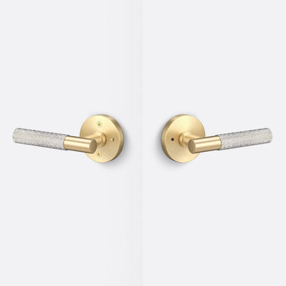 Sure-Loc AP102-RD-GRIP-KN Knurled Grip Privacy Door Lever with Aspra Round Rosette