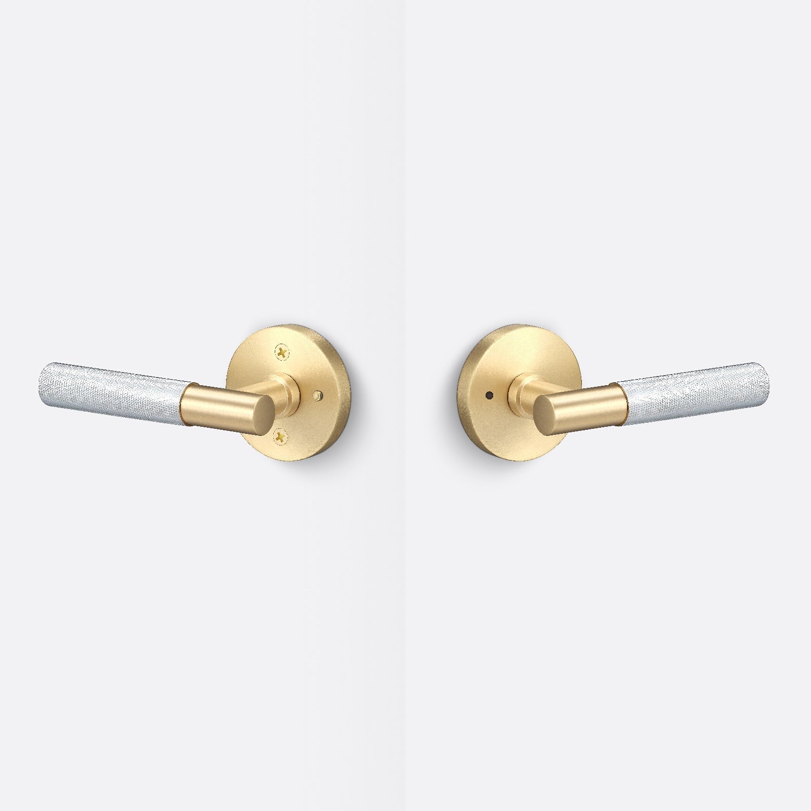 Sure-Loc AP102-RD-GRIP-KN Knurled Grip Privacy Door Lever with Aspra Round Rosette